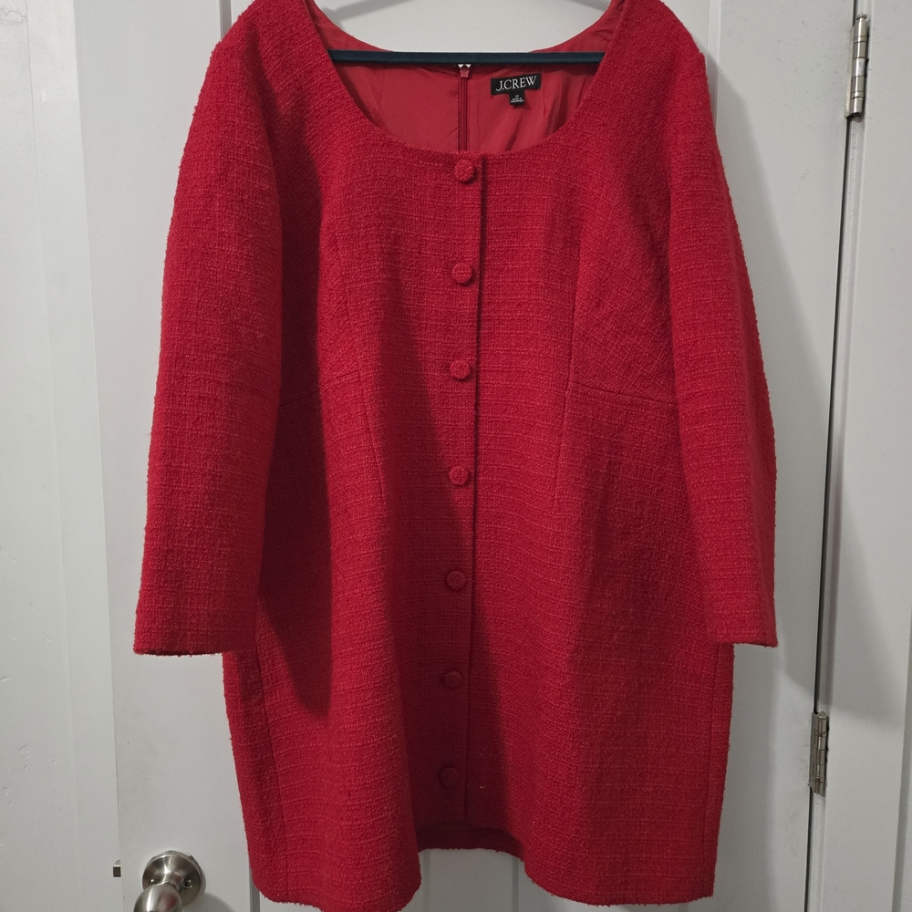 J. Crew Sophia Maritime Tweed Dress - Red - Picture 2 of 5